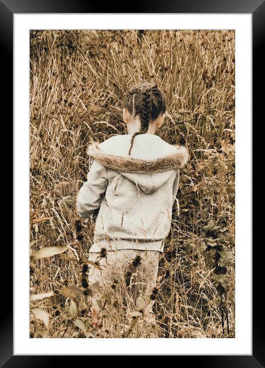 The girl in the Field Framed Mounted Print by Glen Allen