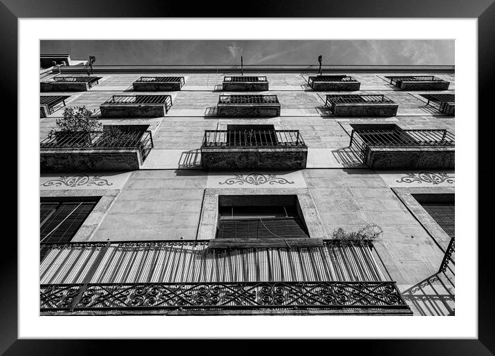 Barcelona Apartments - Mono Framed Mounted Print by Glen Allen