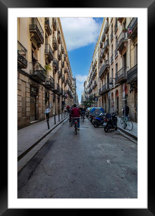 A Barcelona Street Framed Mounted Print by Glen Allen