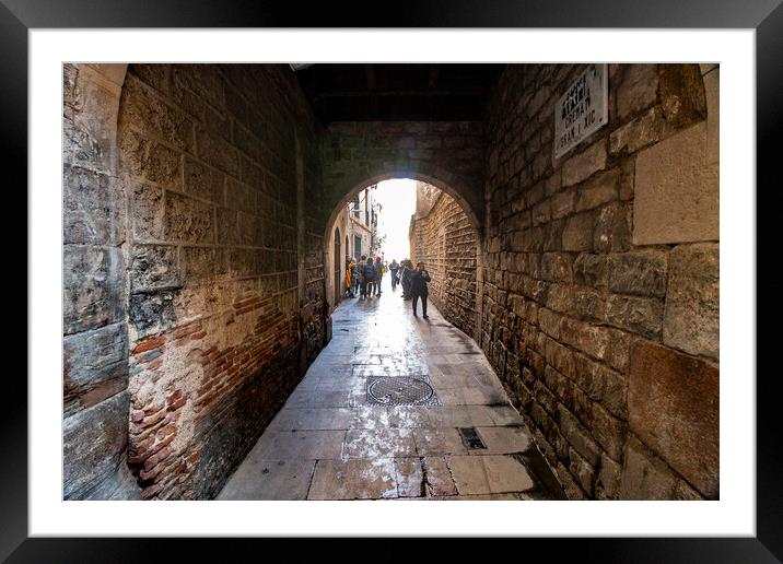 Barcelona Archway Framed Mounted Print by Glen Allen