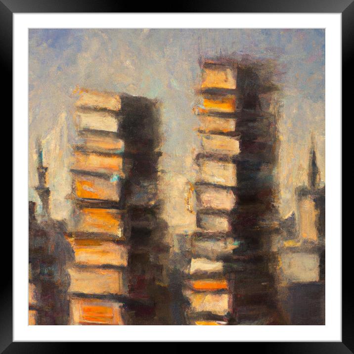 City of Books Framed Mounted Print by Glen Allen