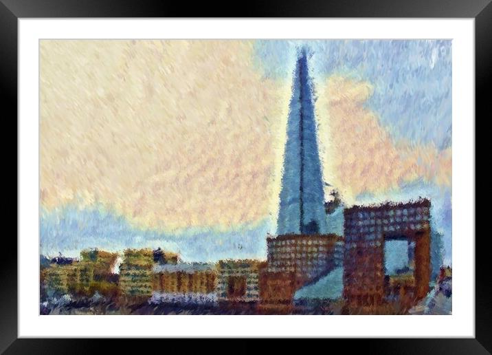 The Shard - Oil painting Effect Framed Mounted Print by Glen Allen