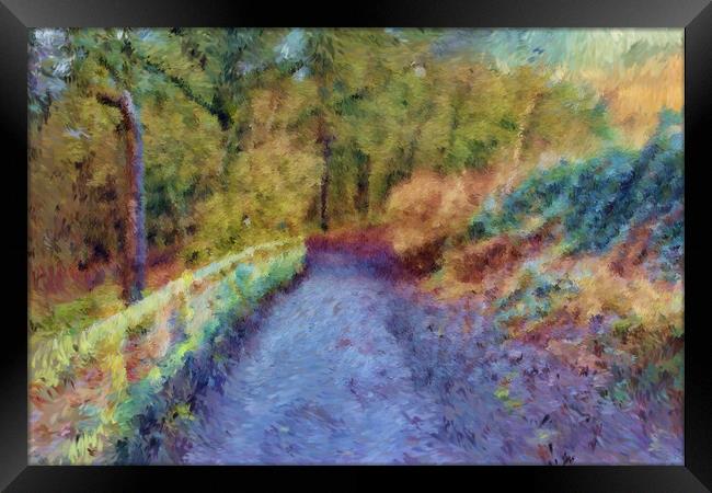 Ogden Water Pathway Impressionist Style Framed Print by Glen Allen