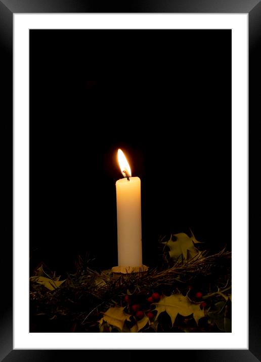 Solitary Candle Framed Mounted Print by Glen Allen