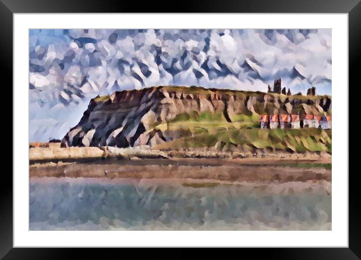 Whitby Cliffs - Acrylic Style Framed Mounted Print by Glen Allen