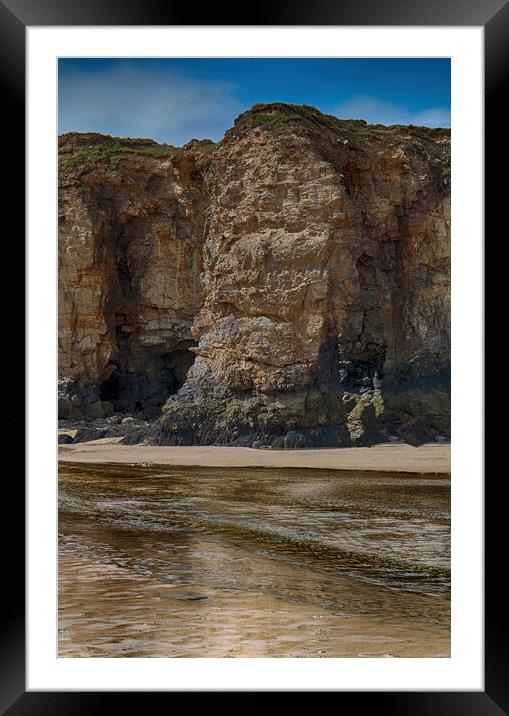 Perranporth Cliffs Framed Mounted Print by Glen Allen