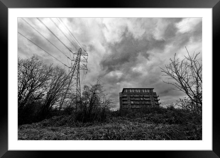 Mill Road Mill and Pylon - Brighouse Framed Mounted Print by Glen Allen