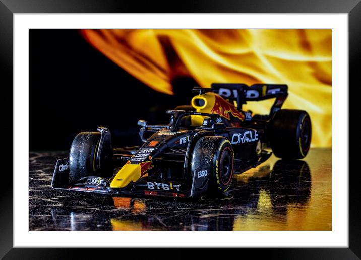 Verstappen's 2022 Red Bull - Model 02 Framed Mounted Print by Glen Allen