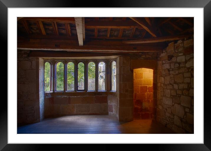 Skipton Castle - Views Through Medieval Windows Framed Mounted Print by Glen Allen