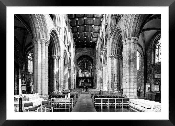 Selby Abbey Interior Mono 2023 Framed Mounted Print by Glen Allen