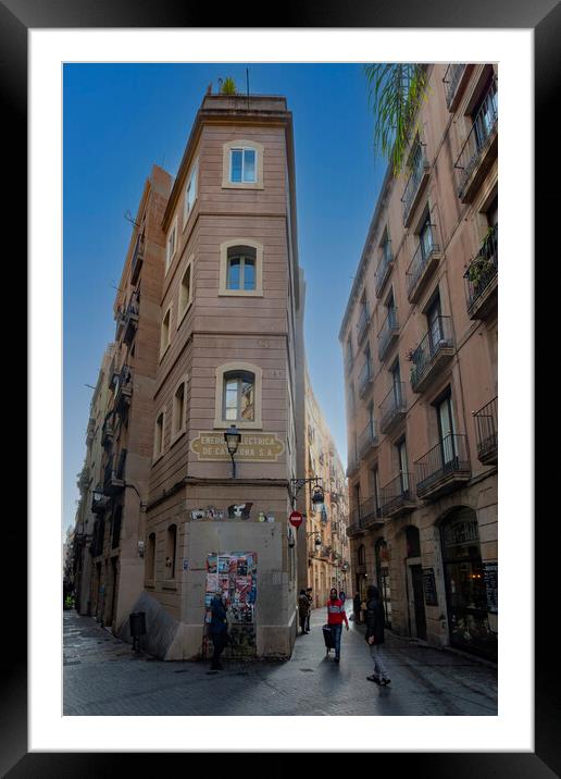 A Barcelona Street Framed Mounted Print by Glen Allen