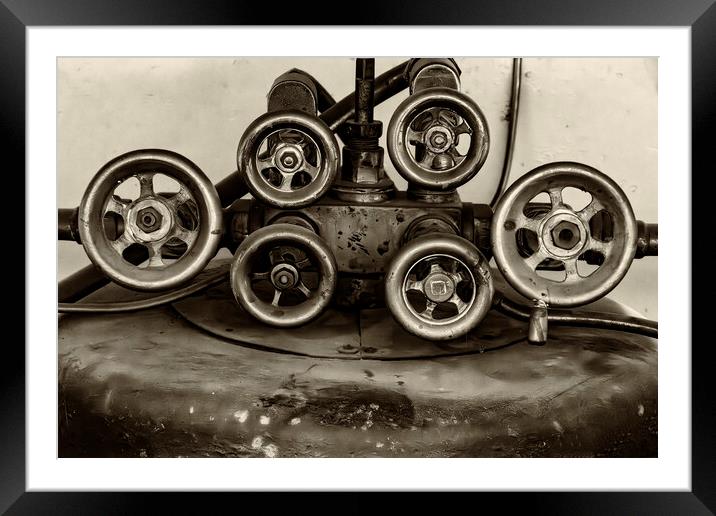 Valves - Sepia Framed Mounted Print by Glen Allen