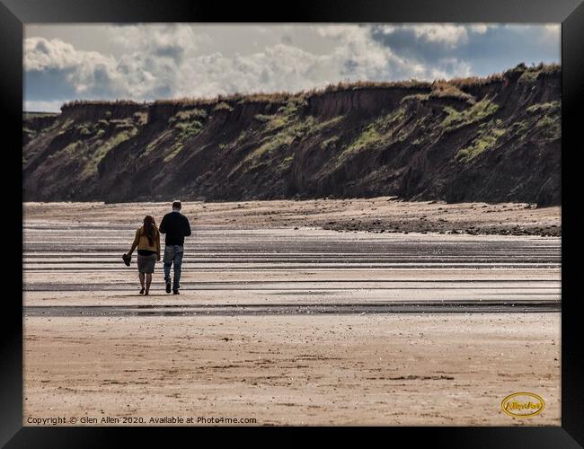 A walk on the Beach Framed Print by Glen Allen