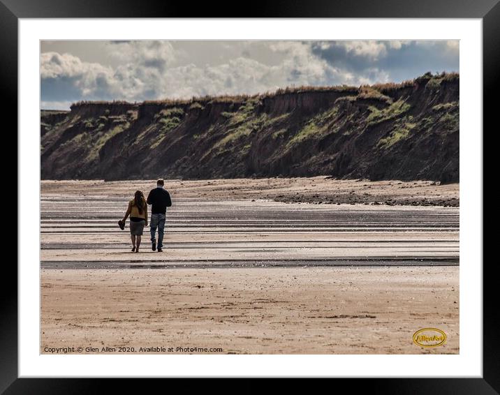 A walk on the Beach Framed Mounted Print by Glen Allen