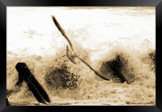 Escape the Surf Framed Print by Glen Allen