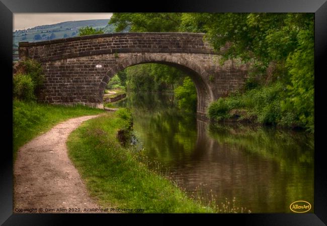Canal Bridge (HDR) Framed Print by Glen Allen