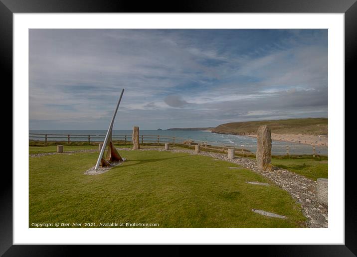 Perrnaporth Sundial - Cornwall Framed Mounted Print by Glen Allen