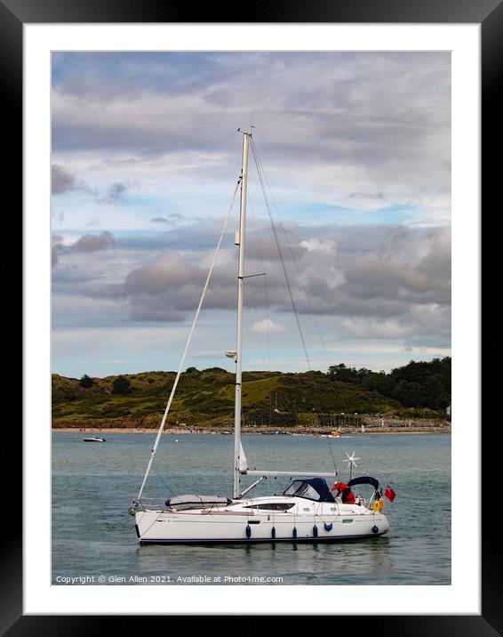 Yacht  Framed Mounted Print by Glen Allen