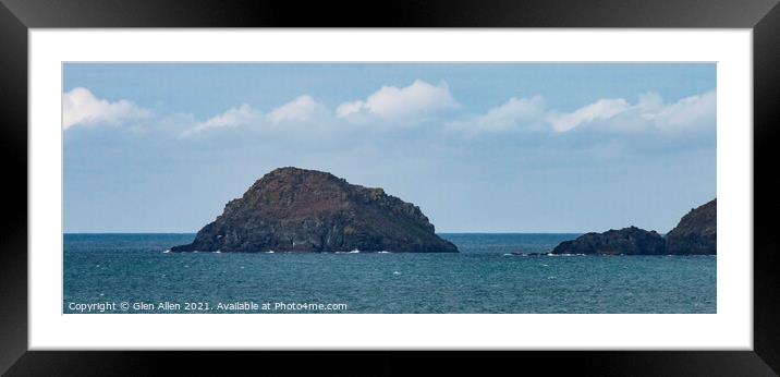 Perranporth Panoramic Framed Mounted Print by Glen Allen