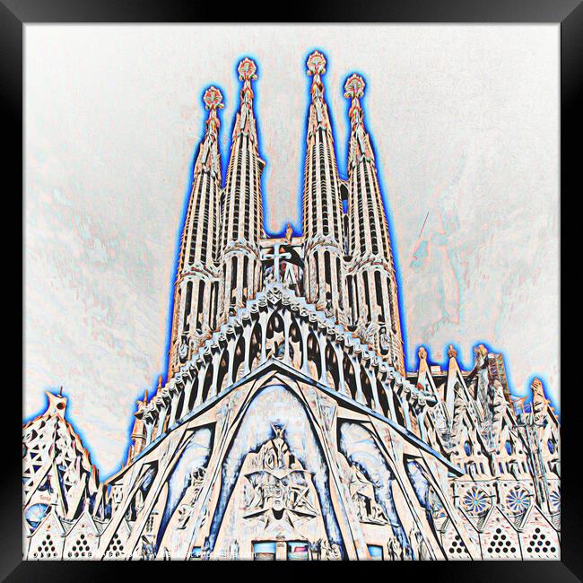 Sagrada Familia Daylight Abstract  Framed Print by Glen Allen