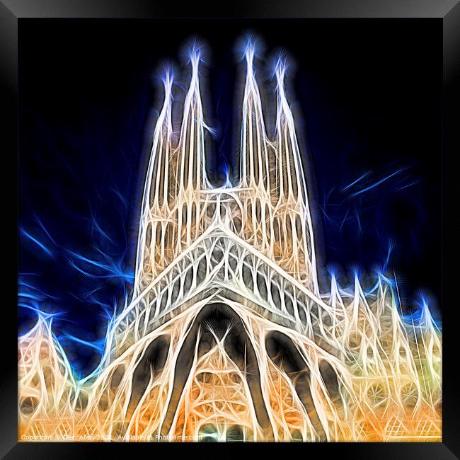 Sagrada Familia Twilight Abstract  Framed Print by Glen Allen
