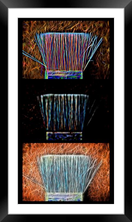 Abstract Triptych of a Paintbrush Framed Mounted Print by Glen Allen