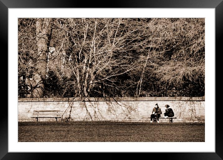 In the Park - Sepia Framed Mounted Print by Glen Allen