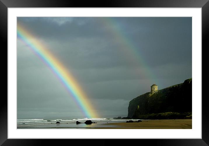 Mussenden Rainbow Framed Mounted Print by Stephen Maxwell