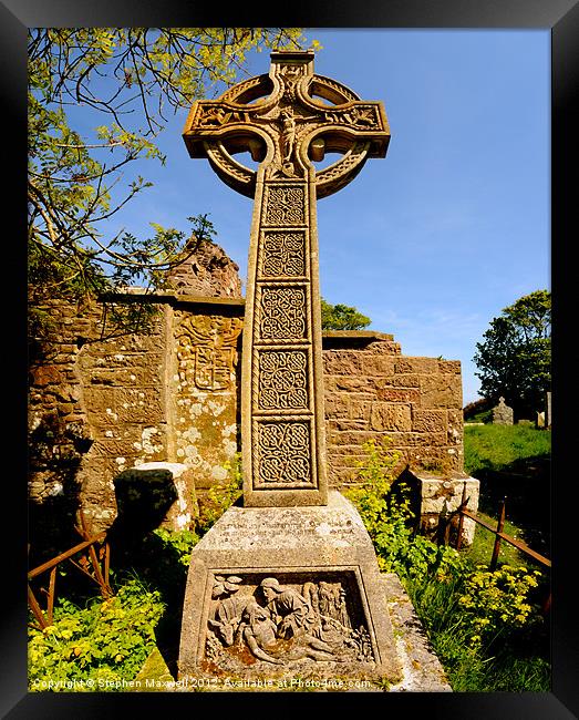 Celtic Cross Layd Church Framed Print by Stephen Maxwell