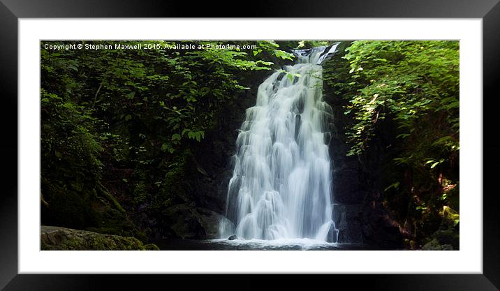  Glenoe Waterfall Framed Mounted Print by Stephen Maxwell