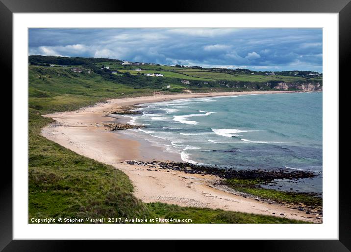 White Park Bay Framed Mounted Print by Stephen Maxwell
