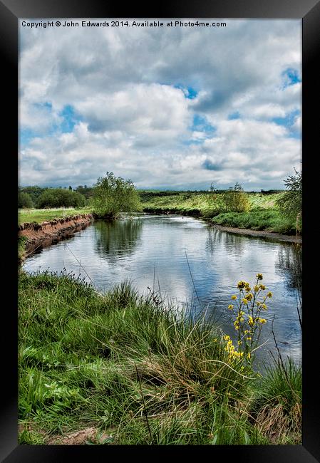 River Tame, North Warwickshire Framed Print by John Edwards