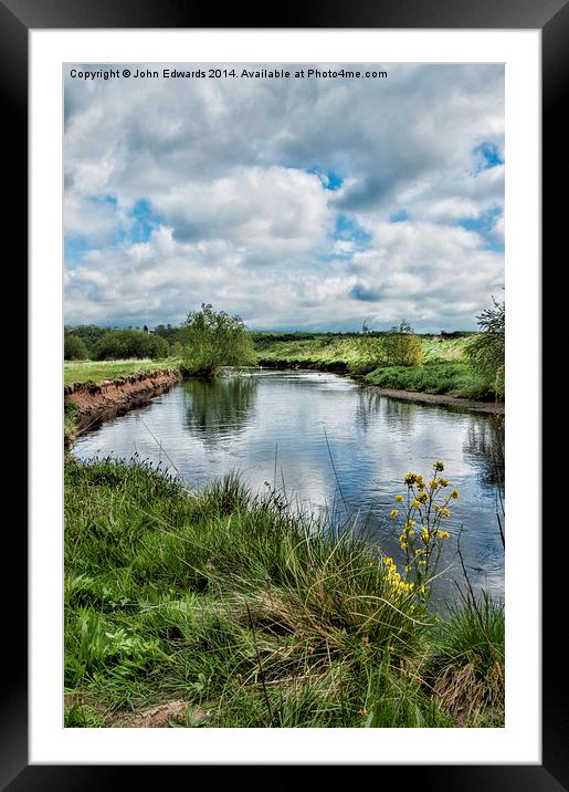 River Tame, North Warwickshire Framed Mounted Print by John Edwards