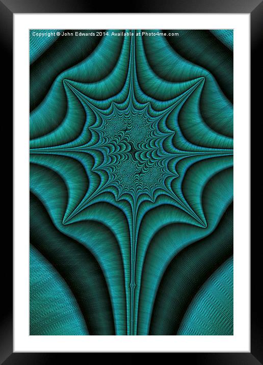 Green Malachite Abstract Framed Mounted Print by John Edwards