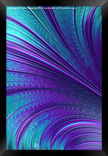 Abstract in Blue and Purple Framed Print by John Edwards