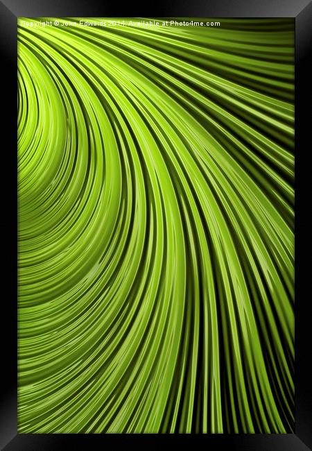 Green Flow Abstract Framed Print by John Edwards