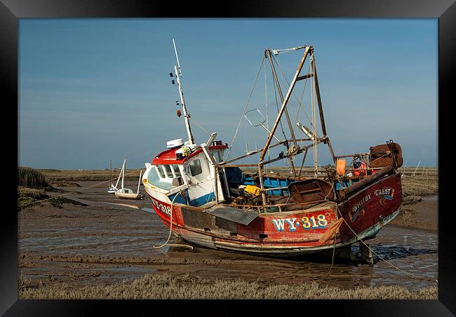 Whitby Crest at Brancaster Staithe Framed Print by John Edwards