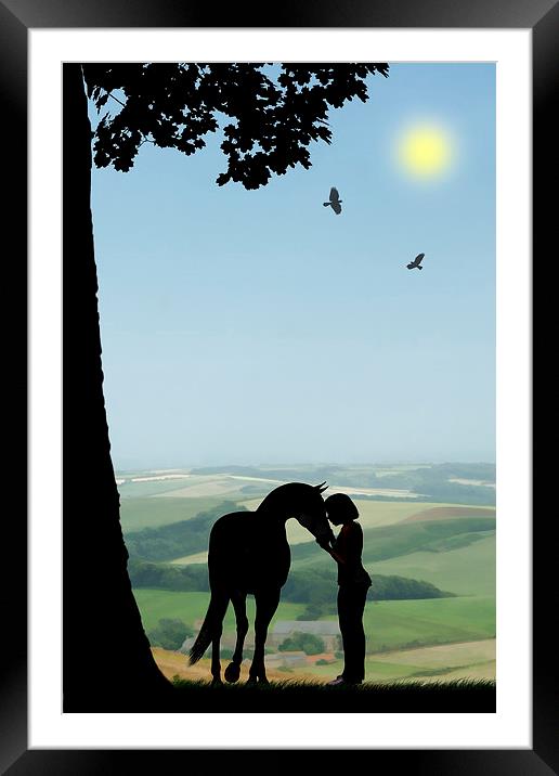Childhood Dreams, The Pony Framed Mounted Print by John Edwards