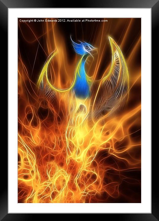 The Phoenix rises from the ashes Framed Mounted Print by John Edwards