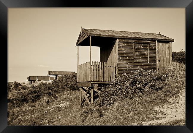 Beach Hut, Old Hunstanton, Norfolk, UK Framed Print by John Edwards