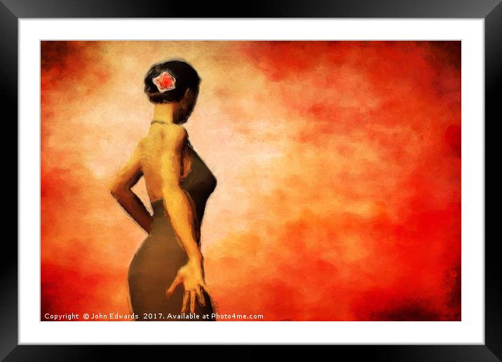 Flamenco Framed Mounted Print by John Edwards