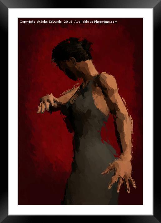 Flamenco Passion Framed Mounted Print by John Edwards
