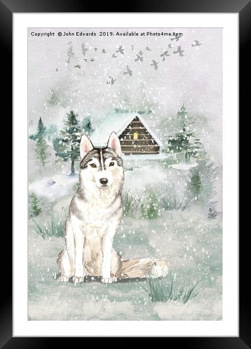 A Winters Tail Framed Mounted Print by John Edwards