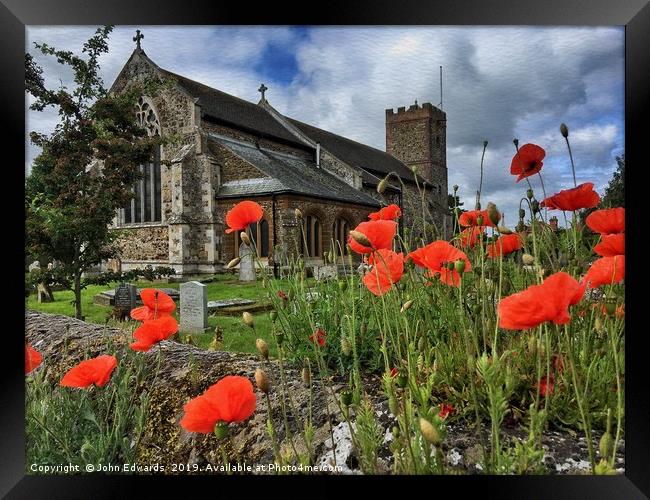 The Church of St Mary the Virgin, South Wootton Framed Print by John Edwards