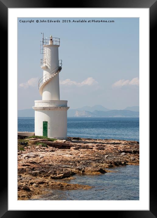 Far de la Savina, Formentera Framed Mounted Print by John Edwards