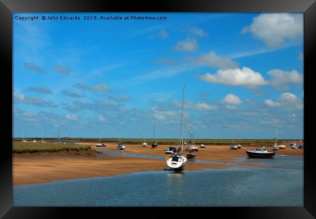 Low Tide, Wells-next-the-sea, North Norfolk Framed Print by John Edwards