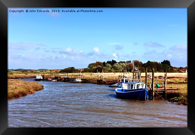 Rising Tide, Thornham Framed Print by John Edwards