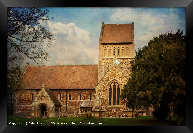 St Lawrence Church, Castle Rising Framed Print by John Edwards