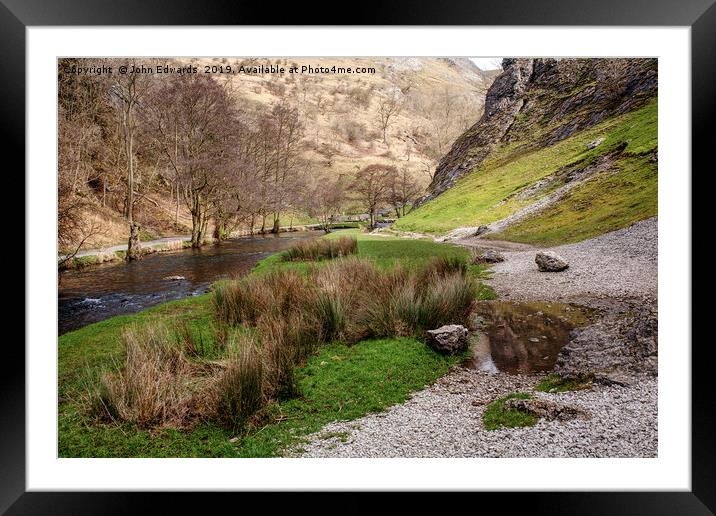 The River Dove, Dovedale  Framed Mounted Print by John Edwards