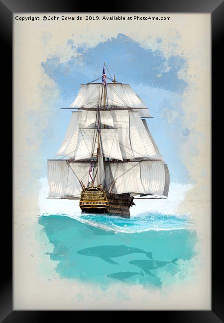 Under sail Framed Print by John Edwards